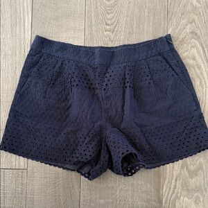 J. Crew Navy High Waist Eyelet Shorts